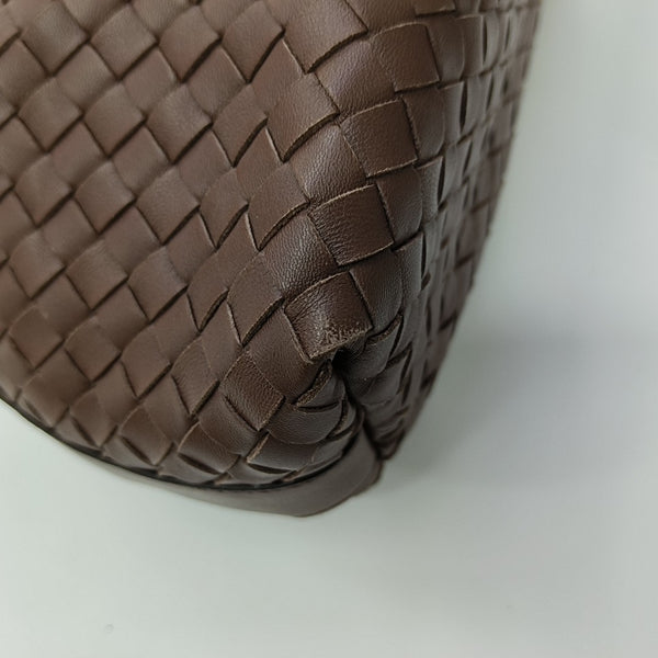Lambskin Top Handle Bag Brown