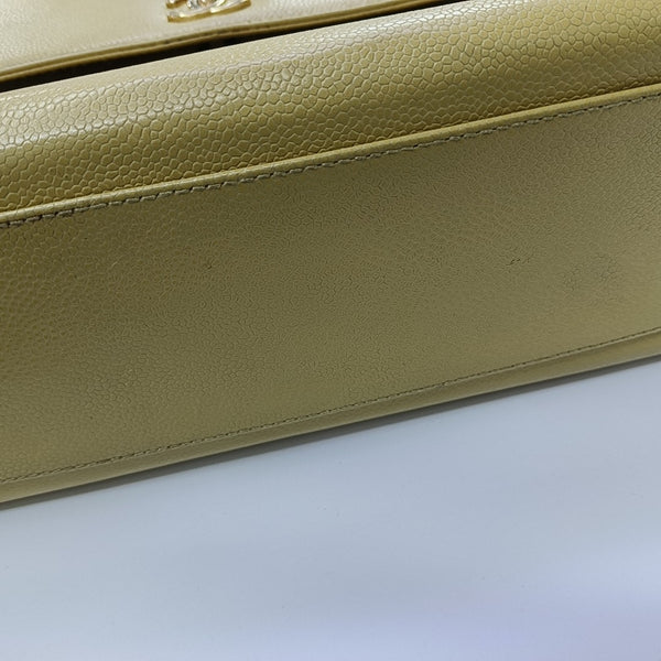 Quilted Calfskin Top Handle Bag Yellow