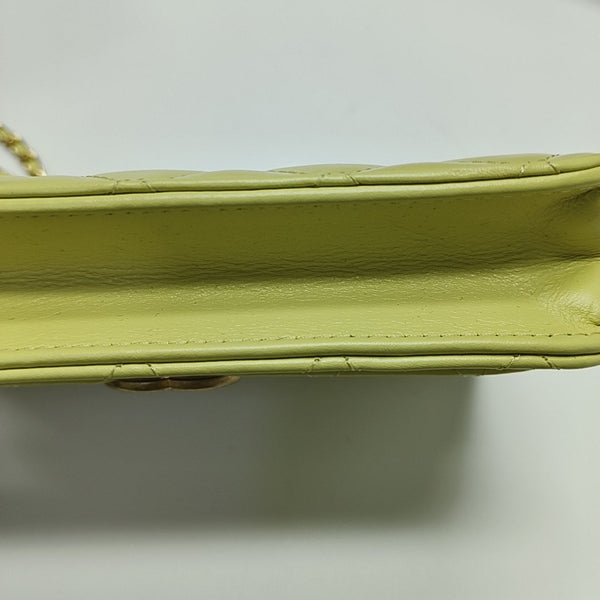 Quilted Calfskin Shoulder Bag Yellow
