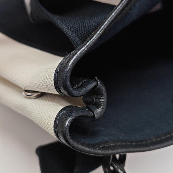 Navy Mini Canvas Beige