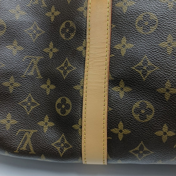 KEEPALL 60 Monogram Coated Canvas Brown
