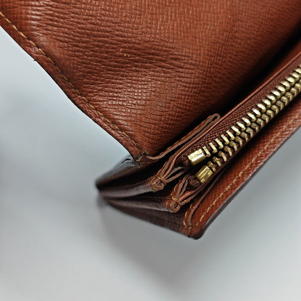 PORTE MONNAIE Monogram Coated Canvas Brown Wallet