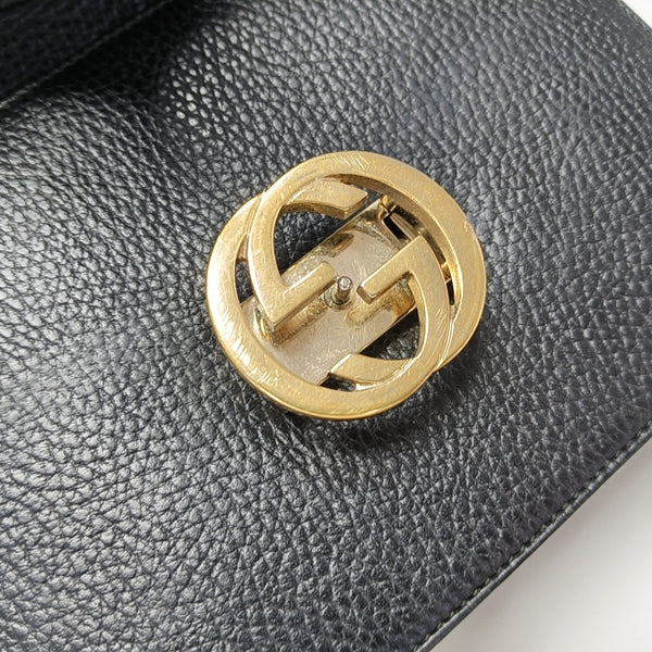 Interlocking G Small Calfskin Black