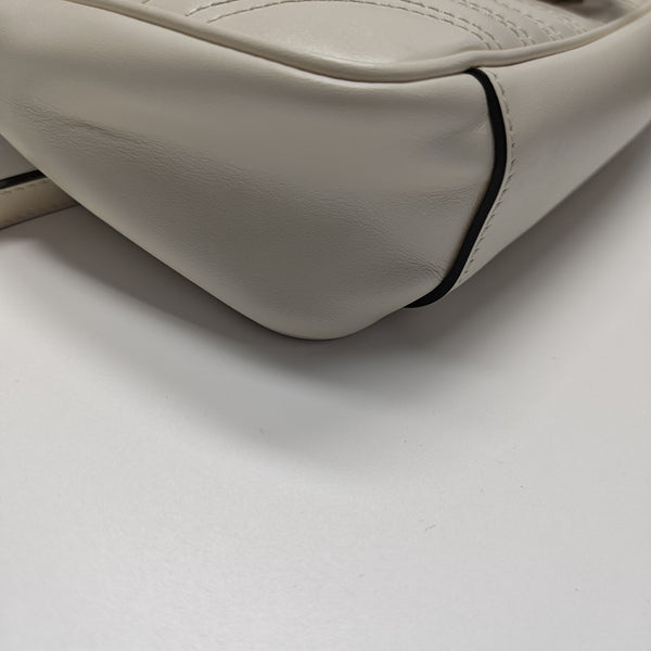 GG Marmont Medium Quilted Calfskin White