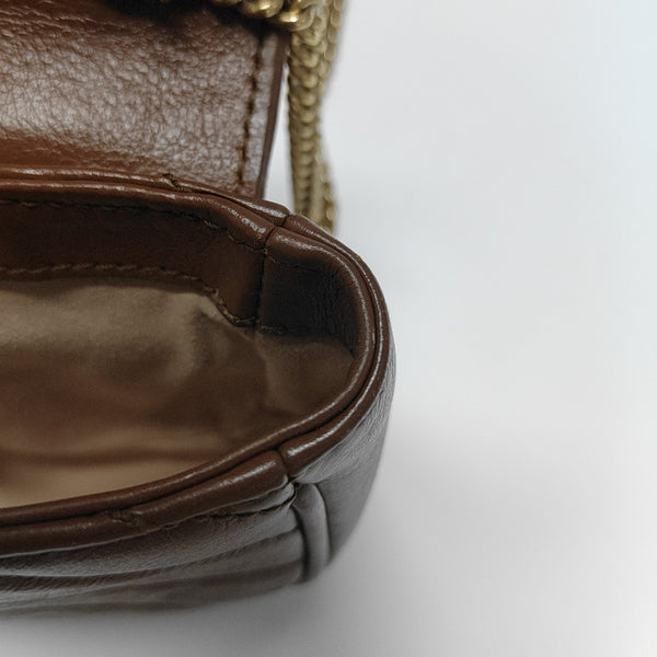 GG Marmont Mini Quilted Calfskin Brown