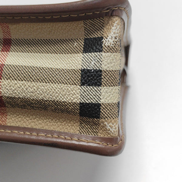 Coated Canvas Shoulder Bag Brown