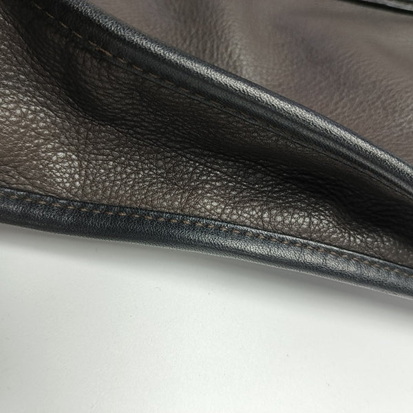 Calfskin Top Handle Bag Brown