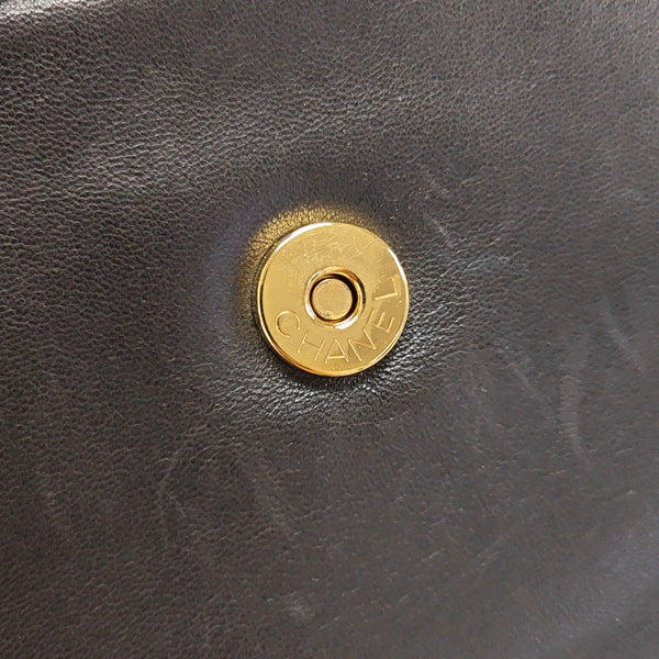 Lambskin Top Handle Bag Brown