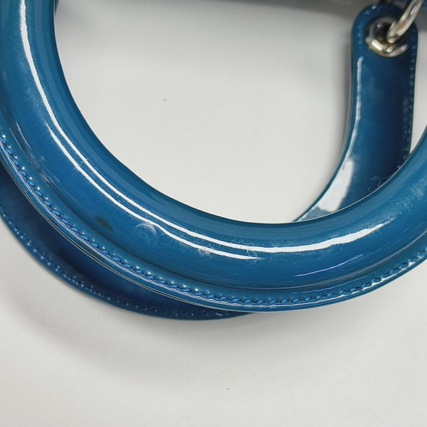 Lady Dior Large Cannage Patent Leather Blue
