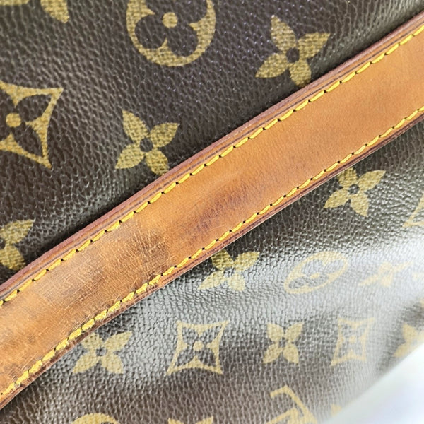 KEEPALL 50 Monogram Coated Canvas Brown