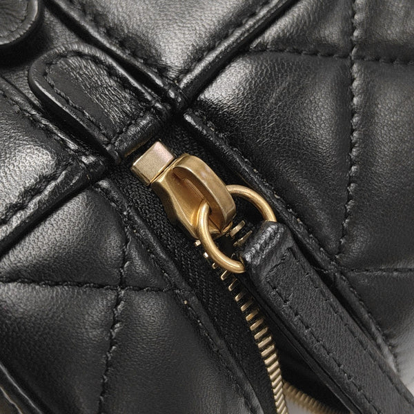 Quilted Lambskin Shoulder Bag Black