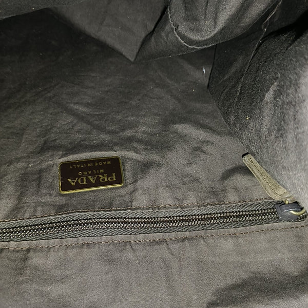 Suede Top Handle Bag Brown