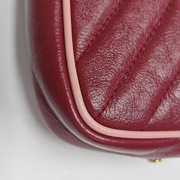 GG Marmont Super Mini Quilted Calfskin Red