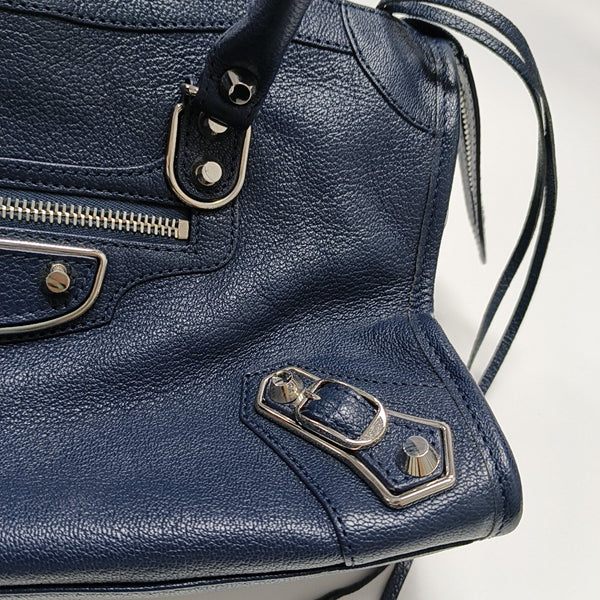 Classic Metallic Edge City Small Lambskin Blue