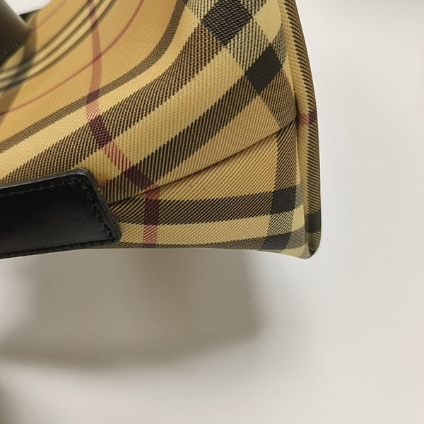 Coated Canvas Top Handle Bag Brown