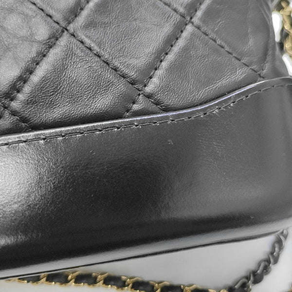 GABRIELLE Small Quilted Calfskin Black