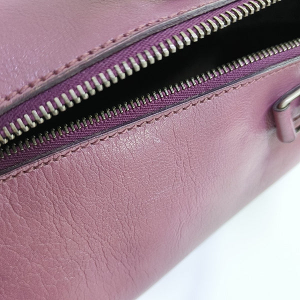 Lambskin Top Handle Bag Purple
