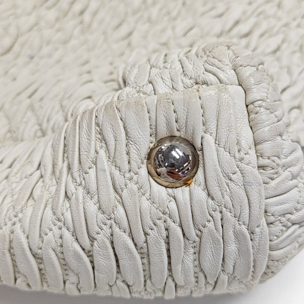 Quilted Lambskin Shoulder Bag White