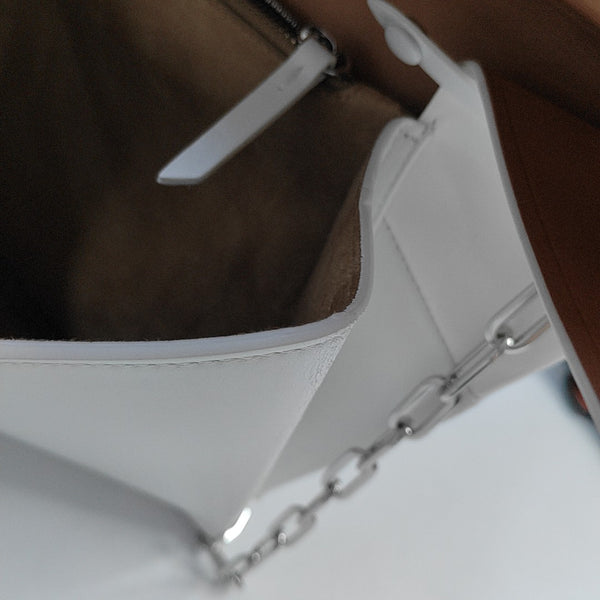Patent Leather Shoulder Bag White