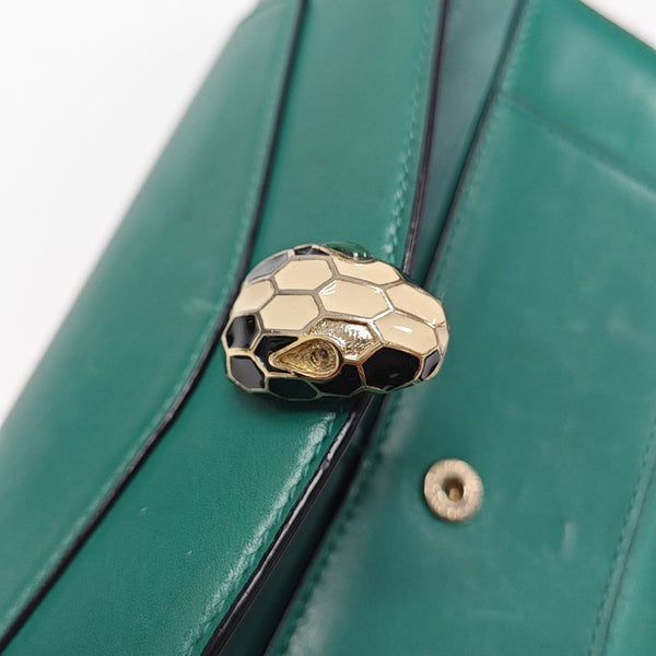 SERPENTI FOREVER Calfskin Green Wallet