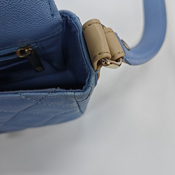 CLASSIC FLAP Mini Quilted Calfskin Blue