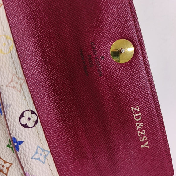 LV × TM PORTE MONNAIE Monogram Coated Canvas White Wallet