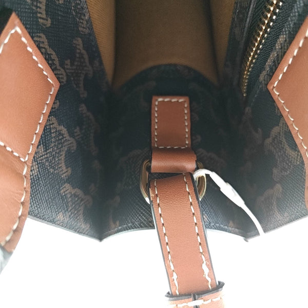 CABAS CELINE Small Coated Canvas Brown
