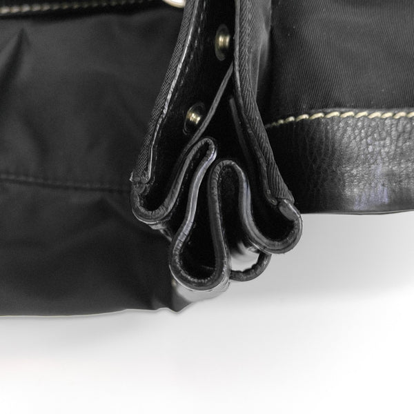 Nylon Top Handle Bag Black