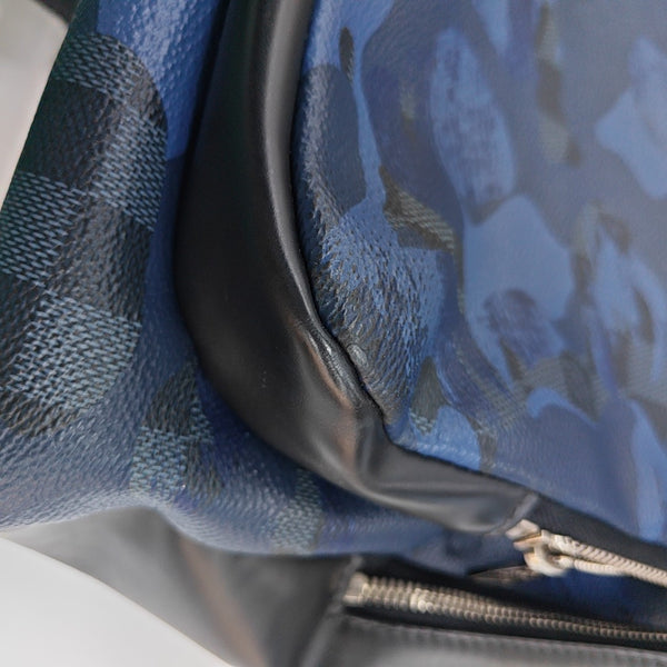 Damier Coated Canvas Backpack Blue