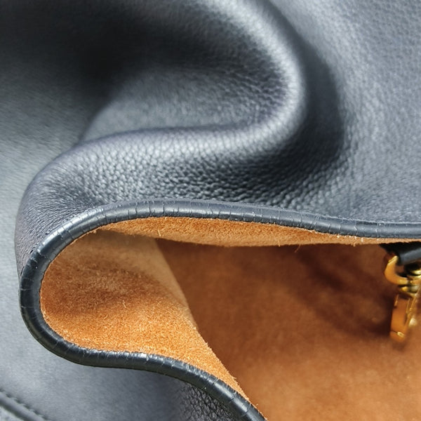 LOW KEY HOBO MM Monogram Calfskin Black