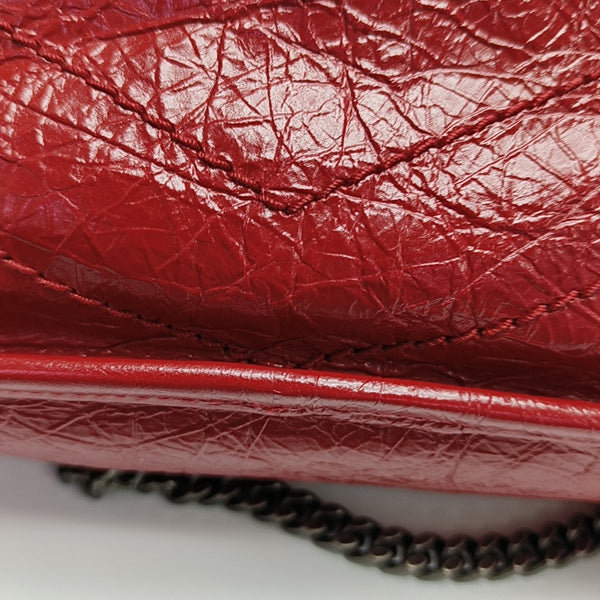 NIKI Small Chevron Calfskin Red