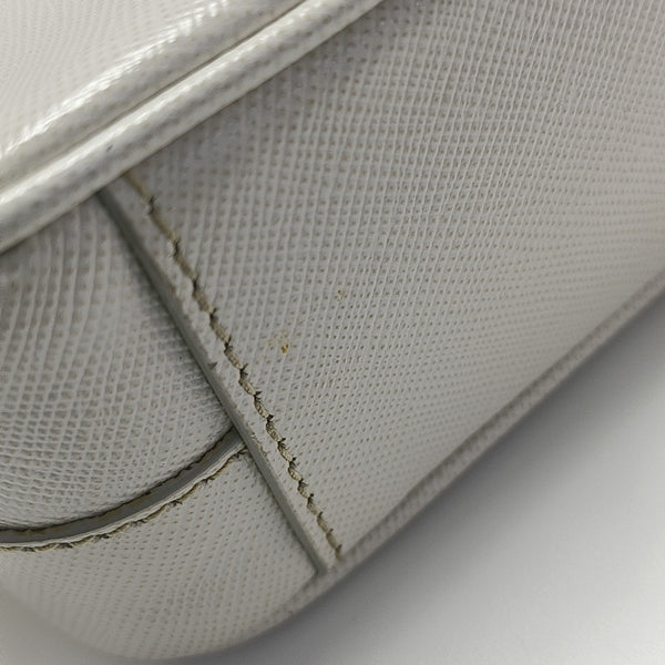 Saffiano Calfskin Shoulder Bag White