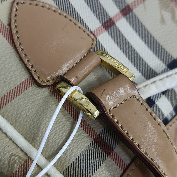 Coated Canvas Shoulder Bag Beige