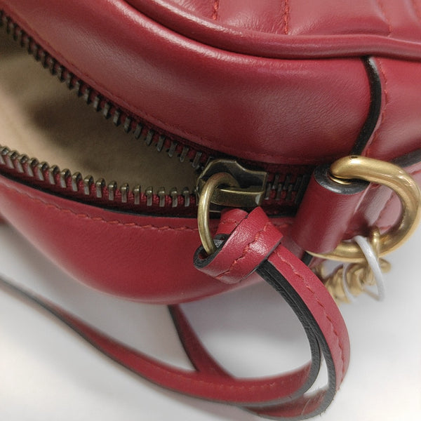 GG Marmont Super Mini Quilted Calfskin Red
