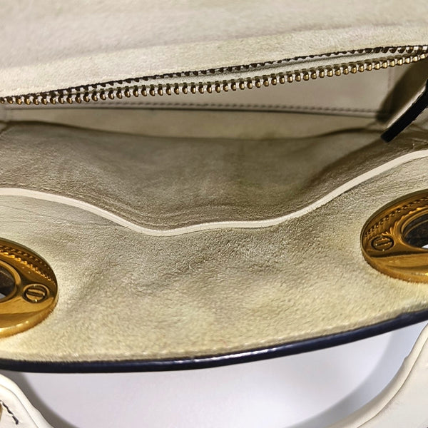 Authenticated pre-owned Lady Dior Mini Lambskin White - Tote Bag at Looply