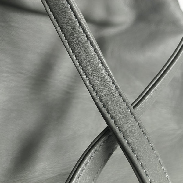 Quilted Calfskin Backpack Gray