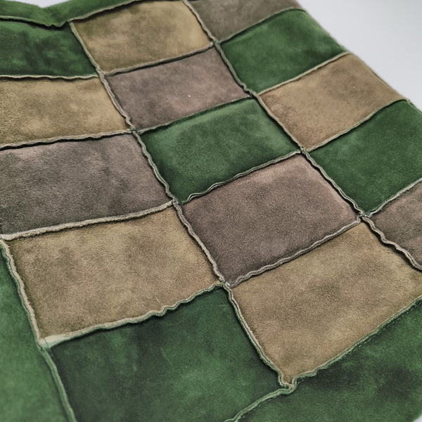 Suede Top Handle Bag Green
