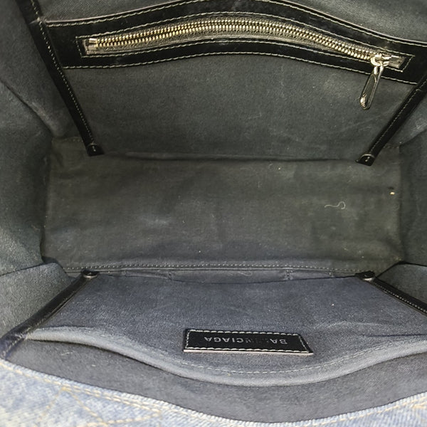 Denim Top Handle Bag Blue
