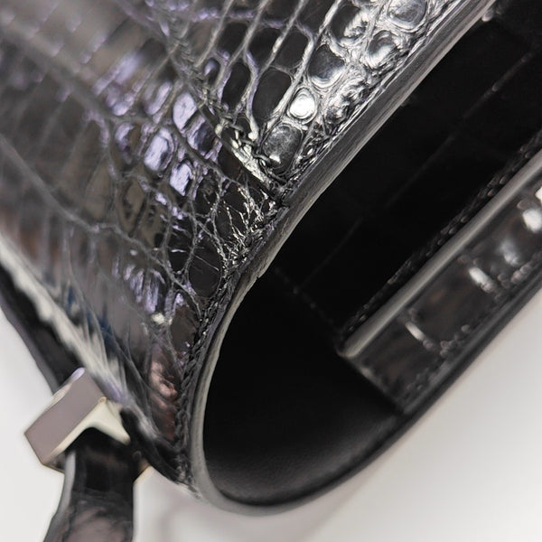 Constance 23 Shiny Porosus Crocodile Black