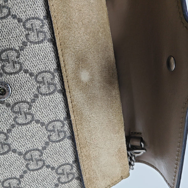 Dionysus Super Mini Monogram Coated Canvas Beige
