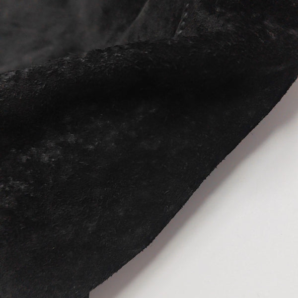 Suede Top Handle Bag Black