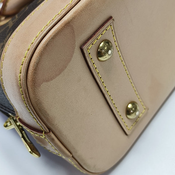 ALMA BB Monogram Coated Canvas Brown