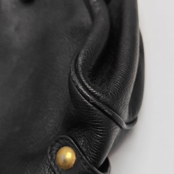 Calfskin Top Handle Bag Black