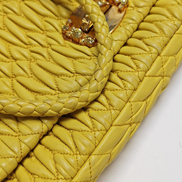 Crystal Quilted Lambskin Yellow