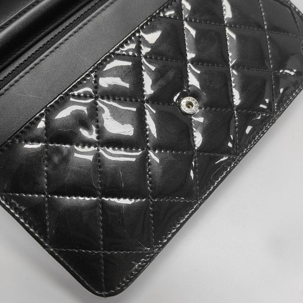 BOY CHANEL WOC Quilted Patent Leather Green
