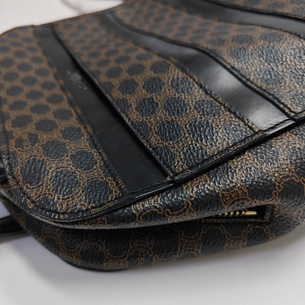 Coated Canvas Top Handle Bag Brown