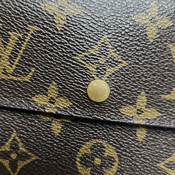 PORTE MONNAIE Monogram Coated Canvas Brown Wallet