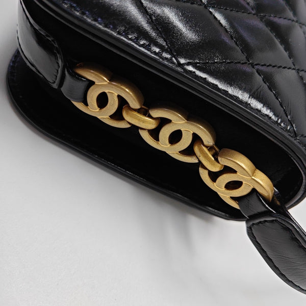 Quilted Calfskin Shoulder Bag Black