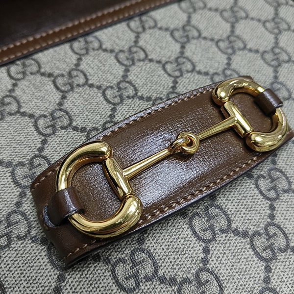 Horsebit 1955 Medium Monogram Coated Canvas Beige