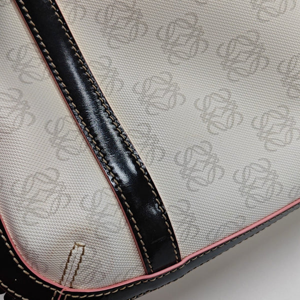 Monogram Coated Canvas Tote Bag White